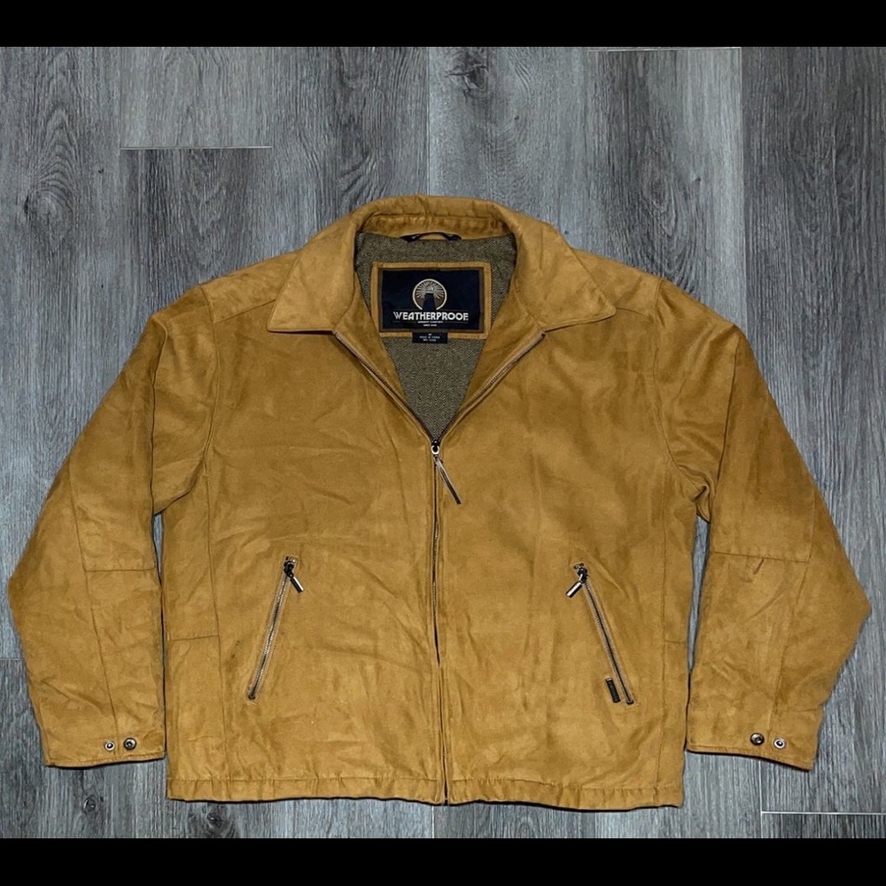 Weatherproof buckskin zip up jacket
